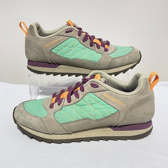 Merrell Shoes - Merrell Sneakers Womens 6 Mint Green Purple Suede Performance Shoes Trainers